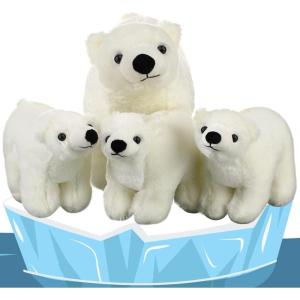 imageZubebe 4 Pcs Polar Bear Stuffed Animal Set Large White Animals Stuffed Soft Plush Toy Cuddly Gifts for Winter Birthday DecorationPolar Bear Style