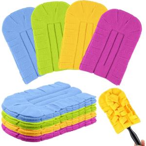imageZubebe 6 Pcs Duster Refill Reusable Fleece Duster Refills Feather Flat Dusters Multi Surface Washable Cleaning Pads Tools for Home Blinds Car Pet Furniture Fans OrangeRed yellow  Green blue