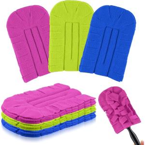 imageZubebe 6 Pcs Duster Refill Reusable Fleece Duster Refills Feather Flat Dusters Multi Surface Washable Cleaning Pads Tools for Home Blinds Car Pet Furniture Fans OrangeRose Red green blue