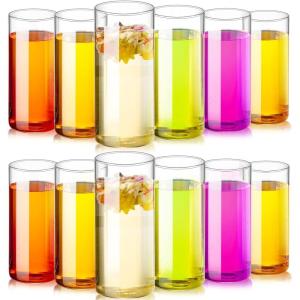 imageZubebe Set of 12 Clear Drinking Glasses 16 oz Thin Highball Glasses Glass Cups Drinkware Elegant Bar Glassware Drink Tumblers for Juice Drinks Tumblers Milk Water Freezer Dishwasher