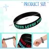 imageZubebe 100 Pcs Jesus Loves You Silicone Wristbands Rubber Bracelets Colorful Jesus Loves You Bracelet Christian Rubber Wristbands Inspirational for Teens Adult Women Men Party NoveltyMulticolorMulticolor