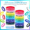 imageZubebe 100 Pcs Jesus Loves You Silicone Wristbands Rubber Bracelets Colorful Jesus Loves You Bracelet Christian Rubber Wristbands Inspirational for Teens Adult Women Men Party NoveltyMulticolorMixed Colors