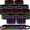 imageZubebe 100 Pcs Jesus Loves You Silicone Wristbands Rubber Bracelets Colorful Jesus Loves You Bracelet Christian Rubber Wristbands Inspirational for Teens Adult Women Men Party NoveltyMulticolorMulticolor
