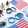 imageZubebe 80 Pcs Veterans Wristband Bracelets Rubber American Flag Bracelets Bulk Military Silicone Wristband for Men Women Veteran Memorial Day Army Sport Fan Accessories Gift Party80