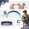 imageZubebe 80 Pcs Veterans Wristband Bracelets Rubber American Flag Bracelets Bulk Military Silicone Wristband for Men Women Veteran Memorial Day Army Sport Fan Accessories Gift Party80