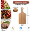 imageZubebe 12 Pcs 11 x 5 Bulk Cutting Board Bamboo Wood Acacia Wood Walnut Chopping Board with Handle Laser Engraving Kitchen Serving Board Charcuterie Board for Thanksgiving Housewarming Gift
