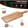 imageZubebe 12 Pcs Bulk Wood Cutting Board with Handle Cutting Board for Laser Engraving 11 x 5 Bamboo Serving Trays Charcuterie Trays for Customized Wedding Housewarming Mom Christmas Gift Party FavorAcacia Wood