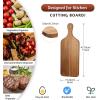 imageZubebe 12 Pcs Bulk Wood Cutting Board with Handle Cutting Board for Laser Engraving 11 x 5 Bamboo Serving Trays Charcuterie Trays for Customized Wedding Housewarming Mom Christmas Gift Party FavorAcacia Wood
