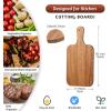 imageZubebe 12 Pcs Bulk Wood Cutting Board with Handle Cutting Board for Laser Engraving 11 x 5 Bamboo Serving Trays Charcuterie Trays for Customized Wedding Housewarming Mom Christmas Gift Party FavorAcacia Wood