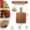 imageZubebe 12 Pcs Bulk Wood Cutting Board with Handle Cutting Board for Laser Engraving 11 x 5 Bamboo Serving Trays Charcuterie Trays for Customized Wedding Housewarming Mom Christmas Gift Party FavorAcacia Wood