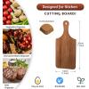 imageZubebe 12 Pcs Bulk Wood Cutting Board with Handle Cutting Board for Laser Engraving 11 x 5 Bamboo Serving Trays Charcuterie Trays for Customized Wedding Housewarming Mom Christmas Gift Party FavorAcacia Wood