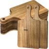 imageZubebe 12 Pcs Bulk Wood Cutting Board with Handle Cutting Board for Laser Engraving 11 x 5 Bamboo Serving Trays Charcuterie Trays for Customized Wedding Housewarming Mom Christmas Gift Party FavorAcacia Wood