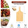 imageZubebe 12 Pcs Bulk Wood Cutting Board with Handle Cutting Board for Laser Engraving 11 x 5 Bamboo Serving Trays Charcuterie Trays for Customized Wedding Housewarming Mom Christmas Gift Party FavorBamboo
