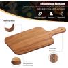 imageZubebe 12 Pcs Bulk Wood Cutting Board with Handle Cutting Board for Laser Engraving 11 x 5 Bamboo Serving Trays Charcuterie Trays for Customized Wedding Housewarming Mom Christmas Gift Party FavorAcacia Wood