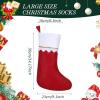 imageZubebe 24 Pcs Felt Christmas Stockings 15 Inch Party Favors Stockings Xmas Decoration Stockings Rustic Christmas Santa Stockings for Christmas Holidays Home DecorationsRedDark Red
