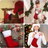 imageZubebe 24 Pcs Felt Christmas Stockings 15 Inch Party Favors Stockings Xmas Decoration Stockings Rustic Christmas Santa Stockings for Christmas Holidays Home DecorationsRedDark Red