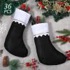 imageZubebe 36 Pcs 15 Inch Felt Christmas Stockings Stockings Xmas Decoration Stockings Rustic Christmas Santa Stockings for Christmas Party Favors Home DecorGreen ClassicBlack