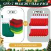 imageZubebe 36 Pcs 15 Inch Felt Christmas Stockings Stockings Xmas Decoration Stockings Rustic Christmas Santa Stockings for Christmas Party Favors Home DecorGreen ClassicGreen and Red