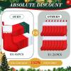 imageZubebe 48 Pcs Felt Christmas Stockings 15 Inch Christmas Stockings Xmas Decoration Stockings Rustic Christmas Santa Stockings for Christmas Holidays Bedroom Home Decorations RedRed  Red Green Edge
