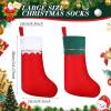 imageZubebe 48 Pcs Felt Christmas Stockings 15 Inch Christmas Stockings Xmas Decoration Stockings Rustic Christmas Santa Stockings for Christmas Holidays Bedroom Home Decorations RedRed  Red Green Edge