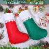 imageZubebe 48 Pcs Felt Christmas Stockings 15 Inch Christmas Stockings Xmas Decoration Stockings Rustic Christmas Santa Stockings for Christmas Holidays Bedroom Home Decorations RedRed  Green