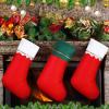 imageZubebe 48 Pcs Felt Christmas Stockings 15 Inch Christmas Stockings Xmas Decoration Stockings Rustic Christmas Santa Stockings for Christmas Holidays Bedroom Home Decorations RedRed  Red Green Edge
