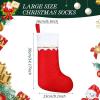 imageZubebe 60 Pcs Felt Christmas Stockings 15 Inch Party Favors Stockings Xmas Decoration Stockings Rustic Christmas Santa Stockings for Christmas Holidays Anniversaries Home Bedroom Green TrimWhite Trim  Red