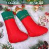 imageZubebe 60 Pcs Felt Christmas Stockings 15 Inch Party Favors Stockings Xmas Decoration Stockings Rustic Christmas Santa Stockings for Christmas Holidays Anniversaries Home Bedroom Green TrimAs Shown