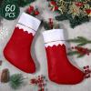 imageZubebe 60 Pcs Felt Christmas Stockings 15 Inch Party Favors Stockings Xmas Decoration Stockings Rustic Christmas Santa Stockings for Christmas Holidays Anniversaries Home Bedroom Green TrimDark Red