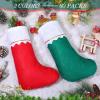 imageZubebe 60 Pcs Felt Christmas Stockings 15 Inch Party Favors Stockings Xmas Decoration Stockings Rustic Christmas Santa Stockings for Christmas Holidays Anniversaries Home Bedroom Green TrimWhite Trim  Red Green