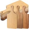 imageZubebe 12 Pcs 11 x 5 Bulk Cutting Board Bamboo Wood Acacia Wood Walnut Chopping Board with Handle Laser Engraving Kitchen Serving Board Charcuterie Board for Thanksgiving Housewarming Gift