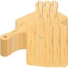 imageZubebe 12 Pcs Bulk Wood Cutting Board with Handle Cutting Board for Laser Engraving 11 x 5 Bamboo Serving Trays Charcuterie Trays for Customized Wedding Housewarming Mom Christmas Gift Party FavorBamboo