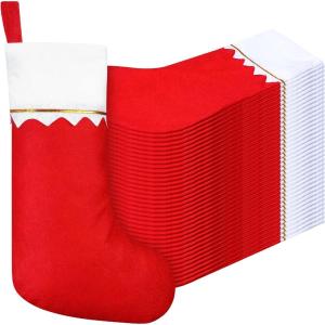 imageZubebe 36 Pcs 15 Inch Felt Christmas Stockings Stockings Xmas Decoration Stockings Rustic Christmas Santa Stockings for Christmas Party Favors Home DecorGreen ClassicRed