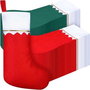imageZubebe 36 Pcs 15 Inch Felt Christmas Stockings Stockings Xmas Decoration Stockings Rustic Christmas Santa Stockings for Christmas Party Favors Home DecorGreen ClassicRed  Green