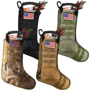 imageZubebe 8 Pcs Tactical Christmas Stockings Patriotic Tactical Stockings Military Hanging Christmas Decorations with America Flag Patch for Xmas Army Veteran Gift Stuffers Filled Ornaments Decors
