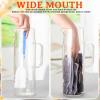 image4 Pieces 50 Oz 1500 ml Glass Pitcher with Lid and Handle Water Pitcher Borosilicate Glass Carafe Glass Jug Orange Juice Container with Brush for Iced Beverage Ice Tea Hot Cold Coffee Fridge Kitchen