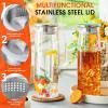 image4 Pieces 50 Oz 1500 ml Glass Pitcher with Lid and Handle Water Pitcher Borosilicate Glass Carafe Glass Jug Orange Juice Container with Brush for Iced Beverage Ice Tea Hot Cold Coffee Fridge Kitchen