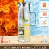 image4 Pieces 50 Oz 1500 ml Glass Pitcher with Lid and Handle Water Pitcher Borosilicate Glass Carafe Glass Jug Orange Juice Container with Brush for Iced Beverage Ice Tea Hot Cold Coffee Fridge Kitchen