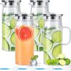 image4 Pieces 50 Oz 1500 ml Glass Pitcher with Lid and Handle Water Pitcher Borosilicate Glass Carafe Glass Jug Orange Juice Container with Brush for Iced Beverage Ice Tea Hot Cold Coffee Fridge Kitchen