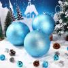 imageZubebe 4 Pcs Extra Large Christmas Ball Ornaments Glitter 8 200 Mm Giant Oversized Plastic Xmas Ball Big Hanging Christmas Tree Ornaments for Holiday Party Outdoor DecorSequin RedGlitter Light Blue