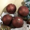 imageZubebe 4 Pcs Extra Large Christmas Ball Ornaments Glitter 8 200 Mm Giant Oversized Plastic Xmas Ball Big Hanging Christmas Tree Ornaments for Holiday Party Outdoor DecorSequin RedShiny Brown