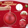 imageZubebe 4 Pcs Extra Large Christmas Ball Ornaments Glitter 8 200 Mm Giant Oversized Plastic Xmas Ball Big Hanging Christmas Tree Ornaments for Holiday Party Outdoor DecorSequin RedSequin Red