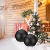 imageZubebe 4 Pcs Extra Large Christmas Ball Ornaments Glitter 8 200 Mm Giant Oversized Plastic Xmas Ball Big Hanging Christmas Tree Ornaments for Holiday Party Outdoor DecorSequin RedGlitter Black