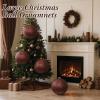 imageZubebe 4 Pcs Extra Large Christmas Ball Ornaments Glitter 8 200 Mm Giant Oversized Plastic Xmas Ball Big Hanging Christmas Tree Ornaments for Holiday Party Outdoor DecorSequin RedShiny Brown