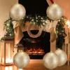 imageZubebe 4 Pcs Extra Large Christmas Ball Ornaments Glitter 8 200 Mm Giant Oversized Plastic Xmas Ball Big Hanging Christmas Tree Ornaments for Holiday Party Outdoor DecorSequin RedGlitter Champagne Gold