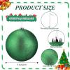 imageZubebe 4 Pcs Extra Large Christmas Ball Ornaments Glitter 8 200 Mm Giant Oversized Plastic Xmas Ball Big Hanging Christmas Tree Ornaments for Holiday Party Outdoor DecorSequin RedShiny Green