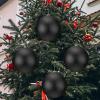 imageZubebe 4 Pcs Extra Large Christmas Ball Ornaments Glitter 8 200 Mm Giant Oversized Plastic Xmas Ball Big Hanging Christmas Tree Ornaments for Holiday Party Outdoor DecorSequin RedGlitter Black