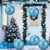 imageZubebe 4 Pcs Extra Large Christmas Ball Ornaments Glitter 8 200 Mm Giant Oversized Plastic Xmas Ball Big Hanging Christmas Tree Ornaments for Holiday Party Outdoor DecorSequin RedGlitter Light Blue