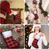 imageZubebe 60 Pcs Felt Christmas Stockings 15 Inch Party Favors Stockings Xmas Decoration Stockings Rustic Christmas Santa Stockings for Christmas Holidays Anniversaries Home Bedroom SnowflakePlaid