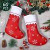 imageZubebe 60 Pcs Felt Christmas Stockings 15 Inch Party Favors Stockings Xmas Decoration Stockings Rustic Christmas Santa Stockings for Christmas Holidays Anniversaries Home Bedroom SnowflakeSnowflake